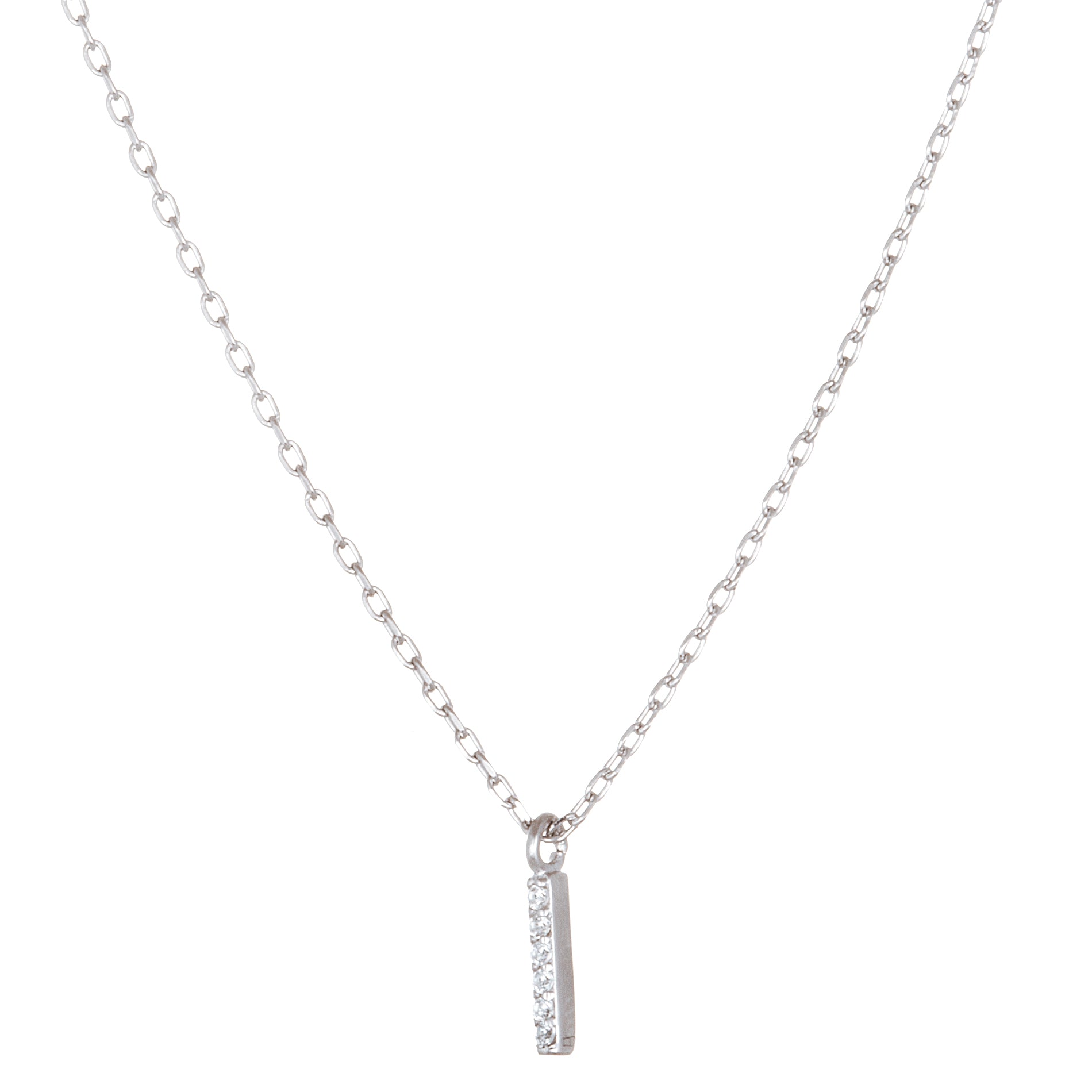 Silver Sparkle Initial Necklace
